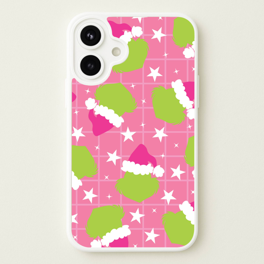 Pink Green Creature Xmas Pattern Phone Case