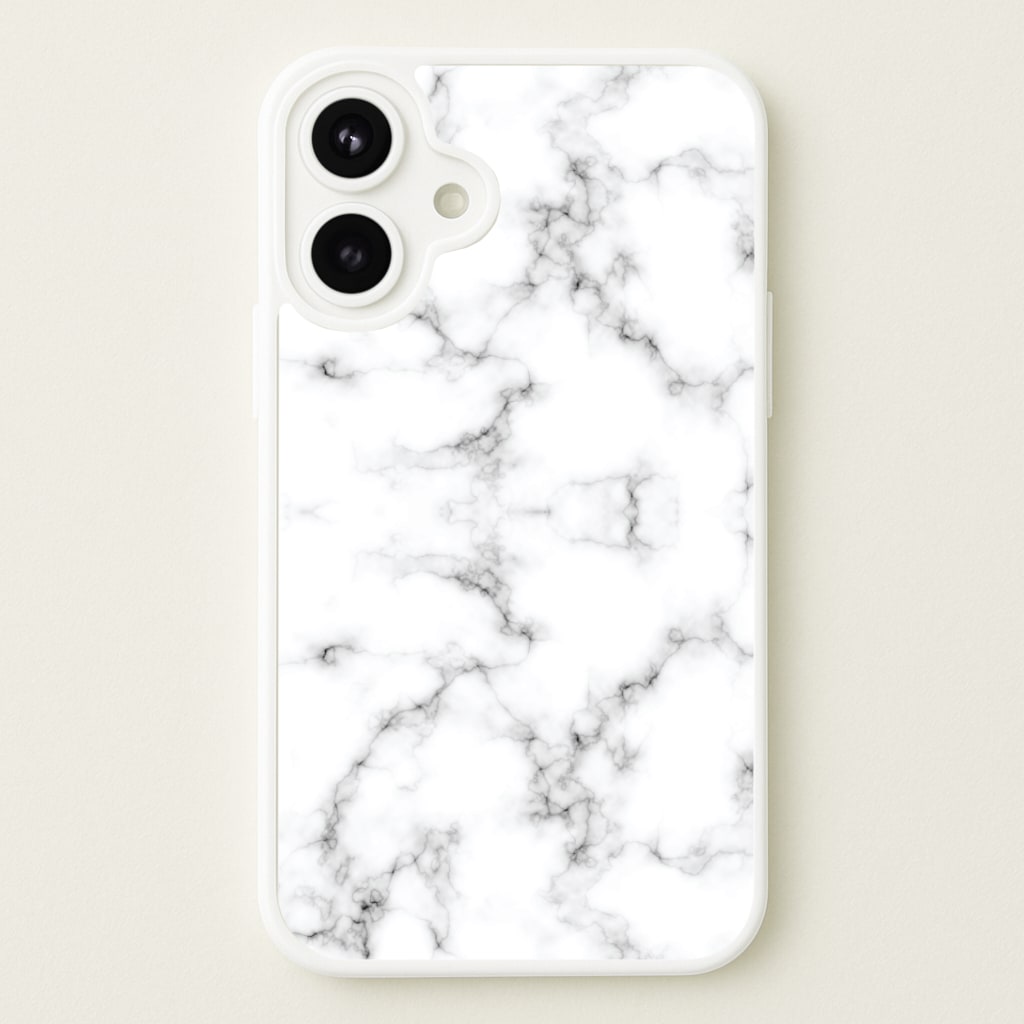 White Marbled Phone Case
