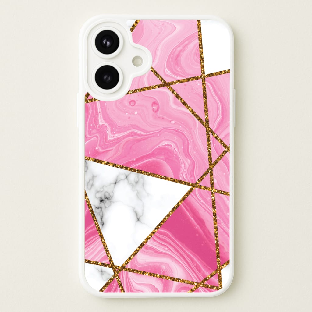 Pink Marble And Gold Collage Phone Case