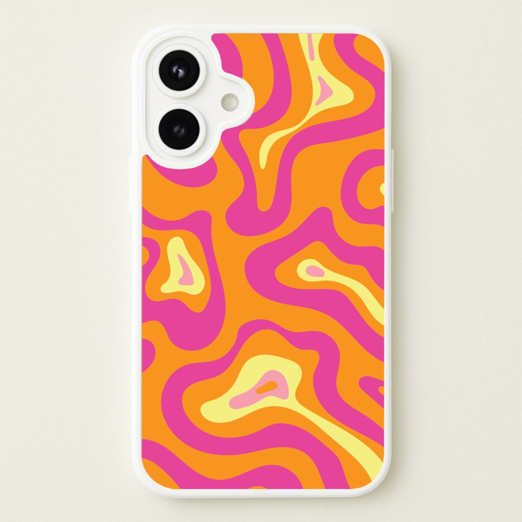 Orange And Pink Psychedelic Pattern Phone Case