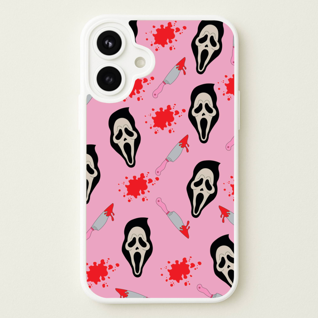 Pink Ghostface Pattern - Scream Phone Case