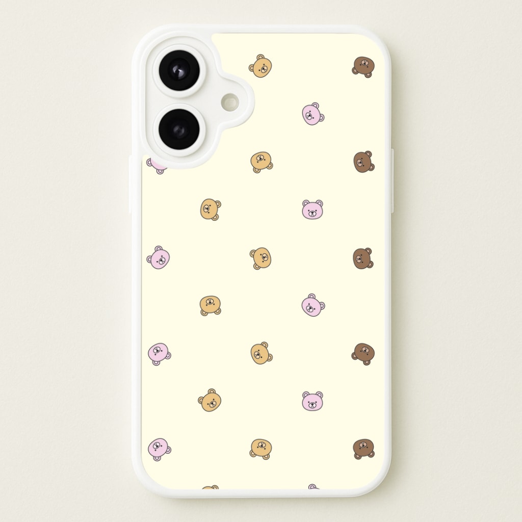 Miniature Teddy Bear Faces Pattern Phone Case