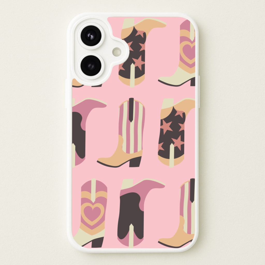 Dusty Pink Cowboy Boots Pattern Phone Case