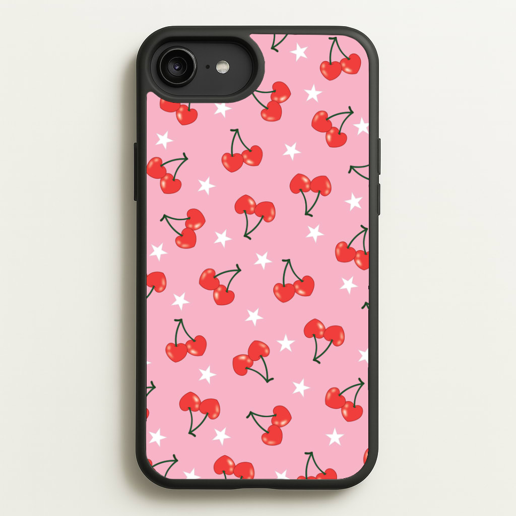 Heart Cherries And Stars Pattern Phone Case