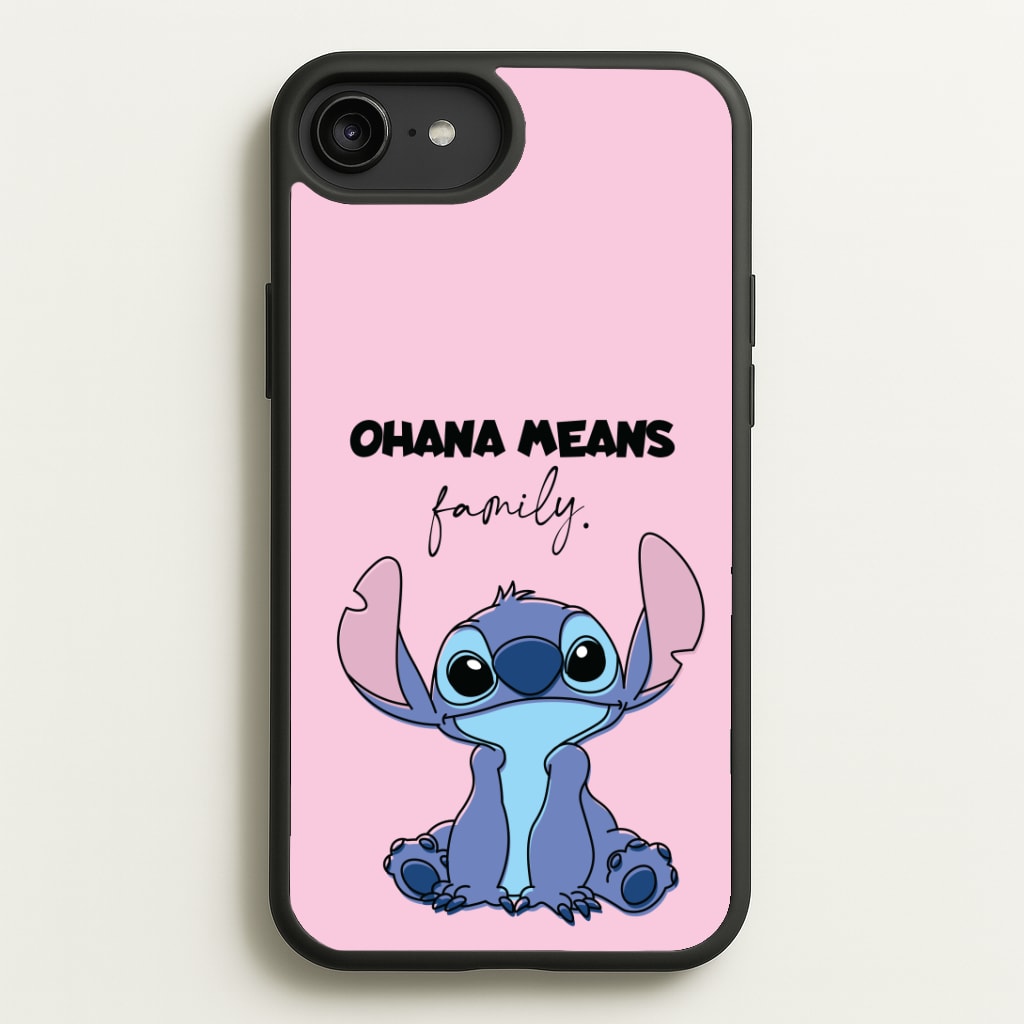 Ohana Means Family Pink Phone Case