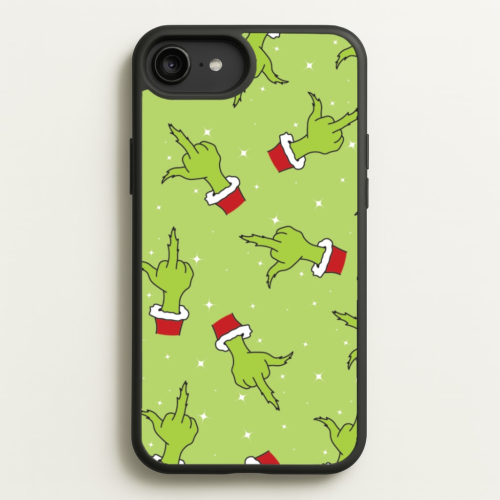 Green Middle Finger Christmas Pattern Phone Case