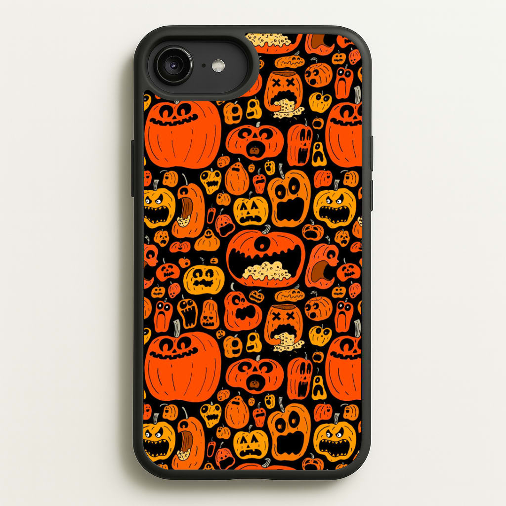 Scary Pumpkin Halloween Pattern Phone Case
