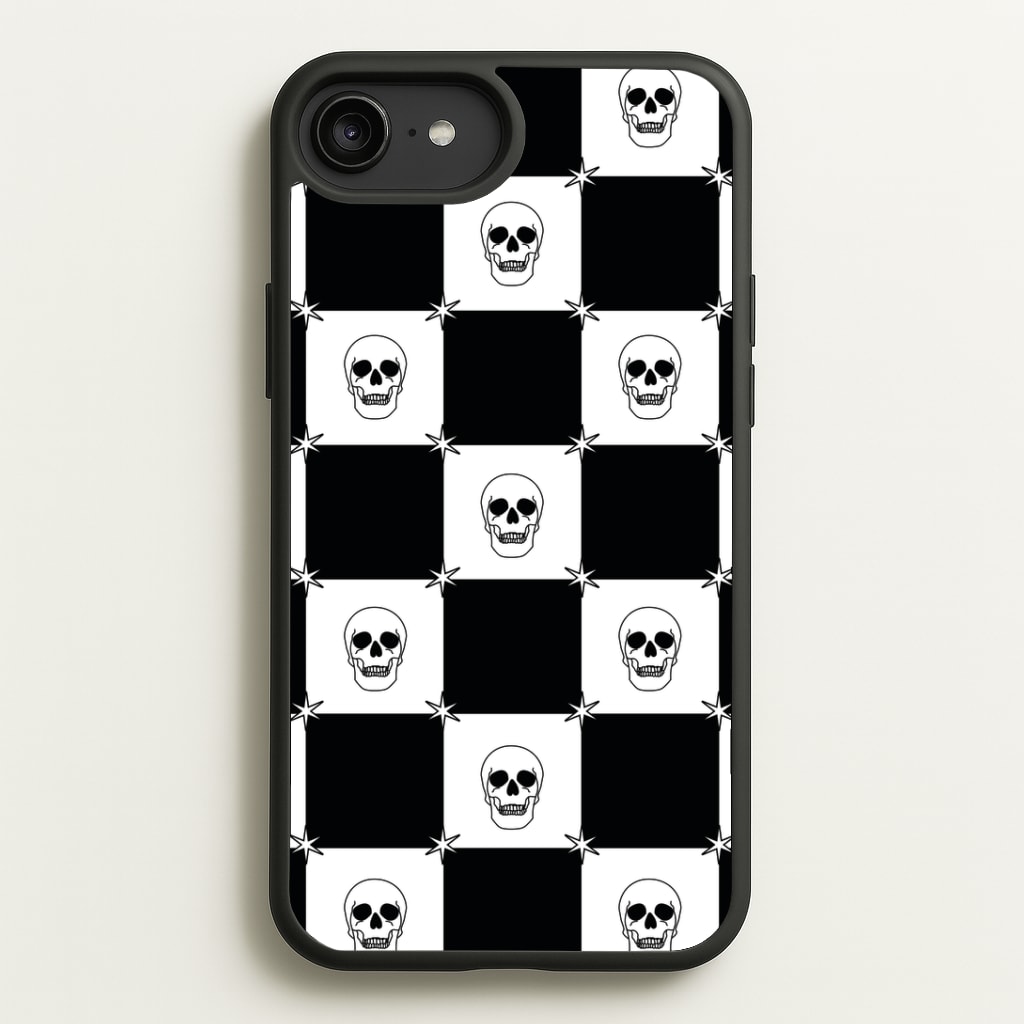 Checkered Skulls Pattern Phone Case