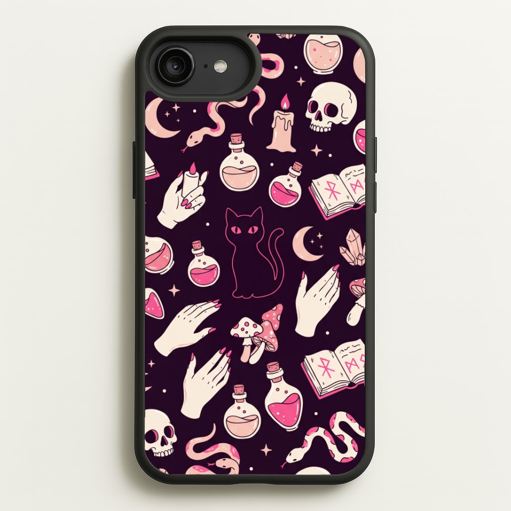 Black Witchy Doodles Phone Case