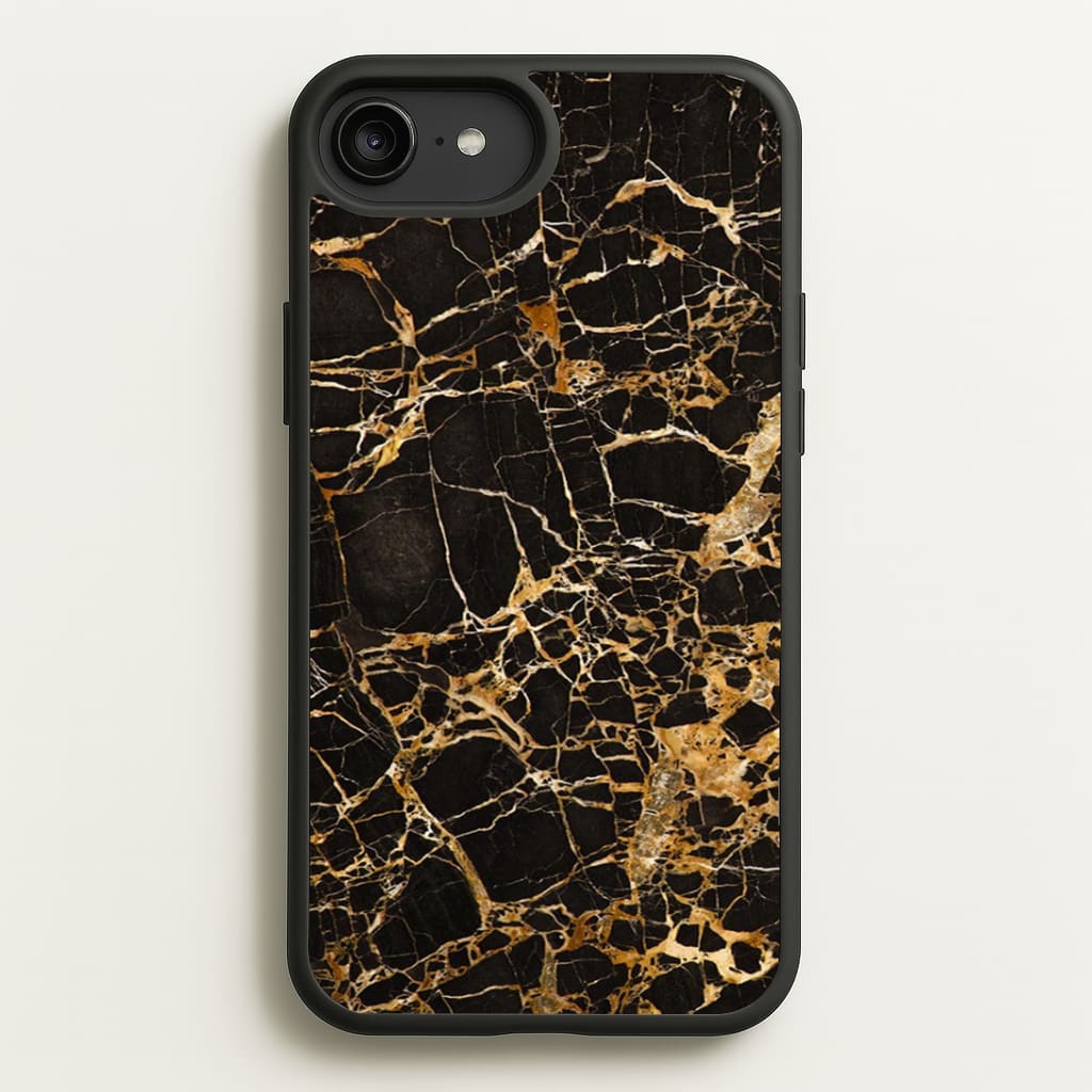 Black & Gold Marble Pattern Phone Case