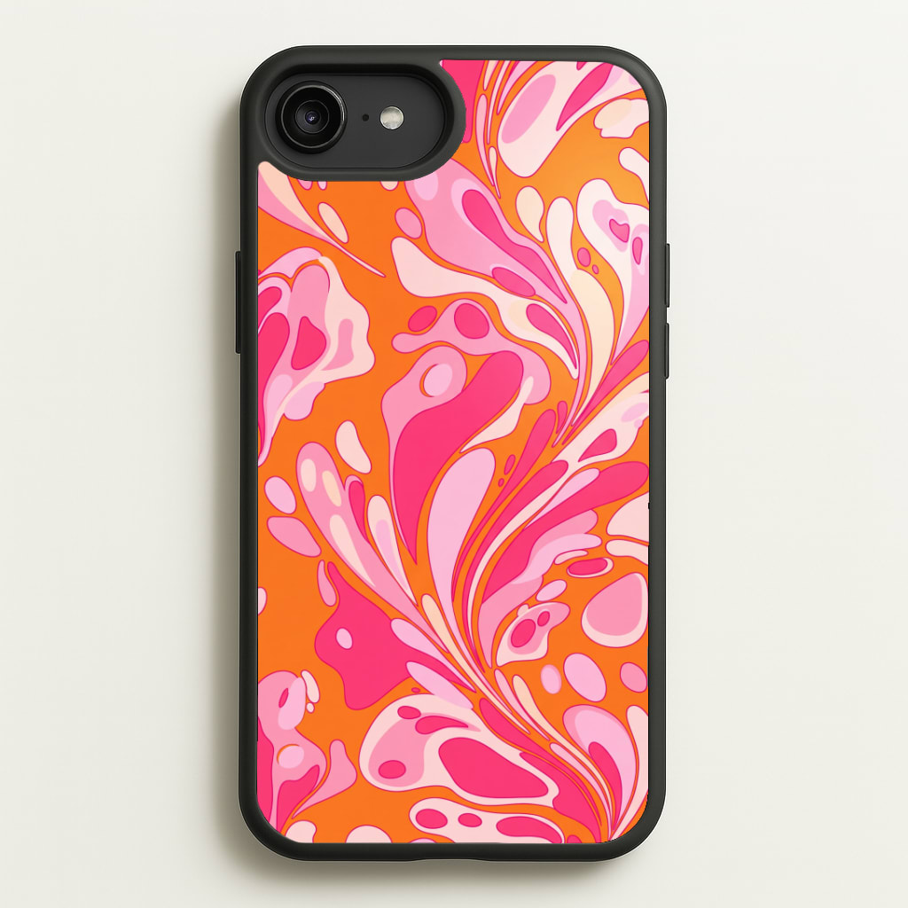 Orange Marble Swirl Phone Case