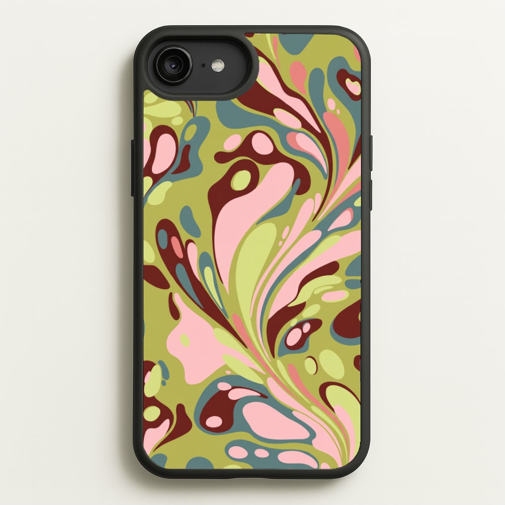 Green Marble Swirl Phone Case