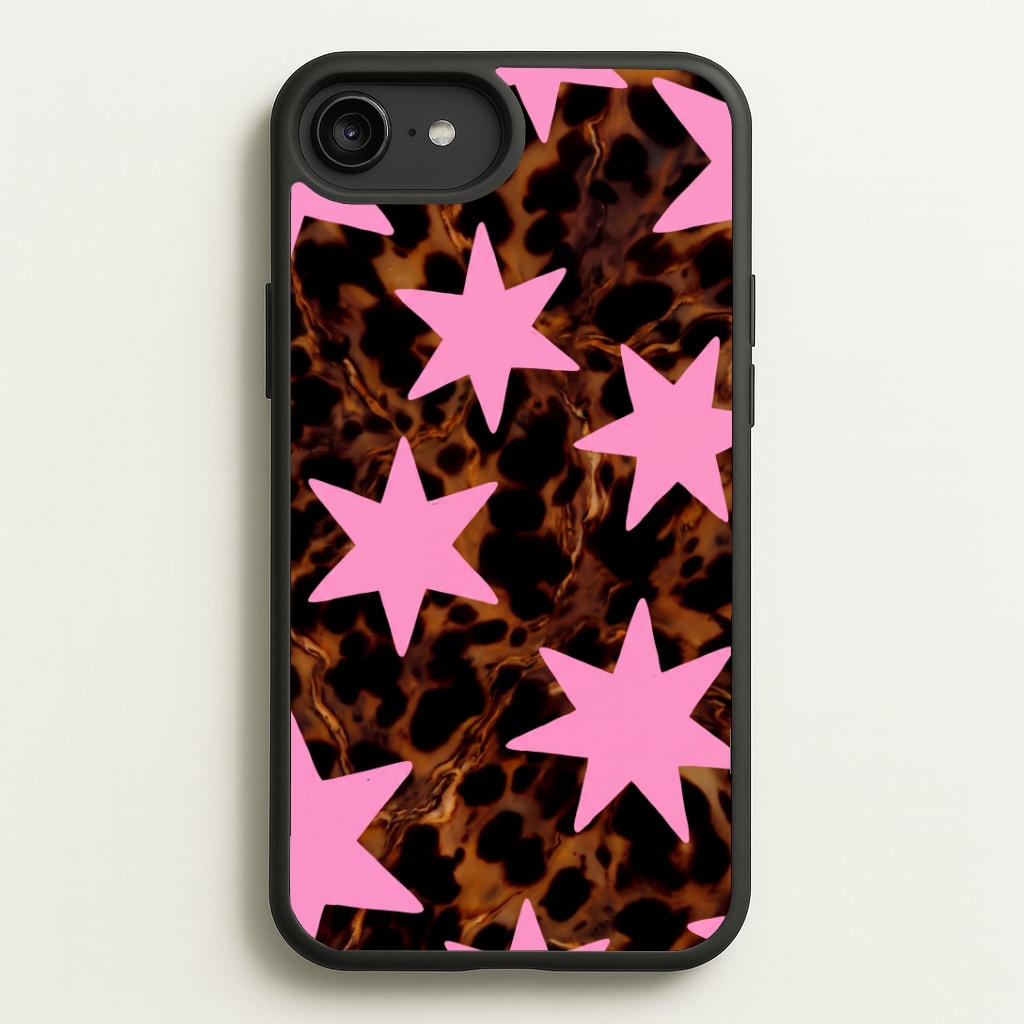 Tortoiseshell Star Scatter - Pink Phone Case