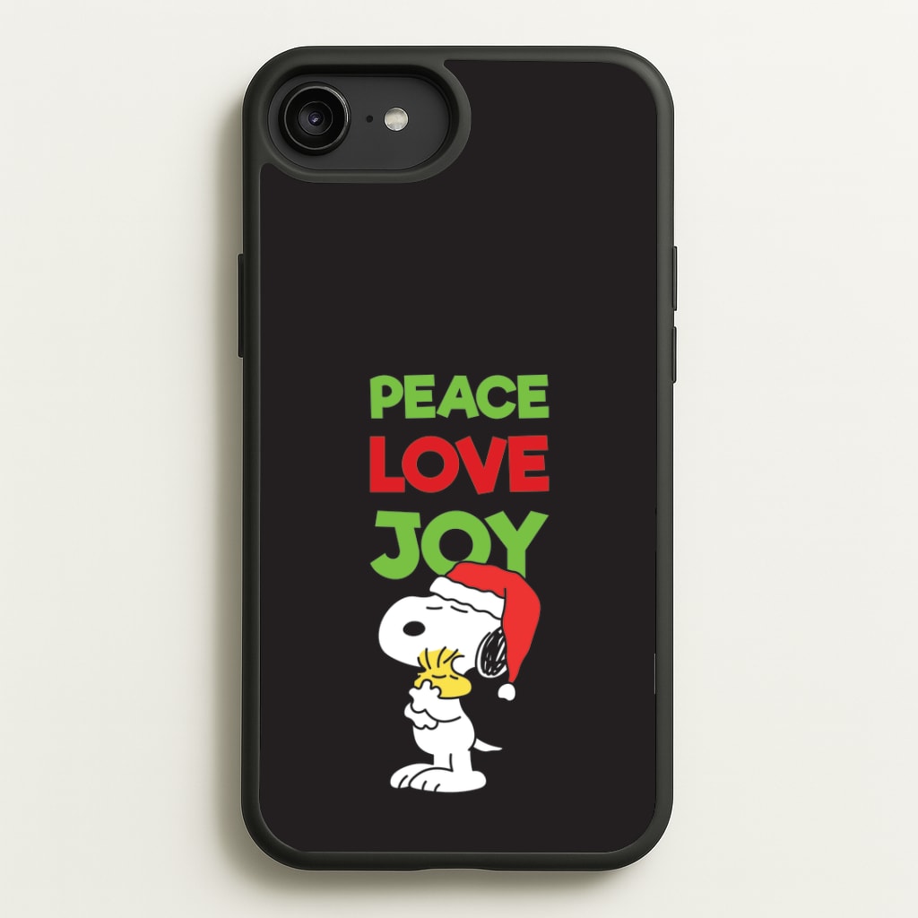 Peace, Love, Joy Christmas Cartoon Beagle Phone Case