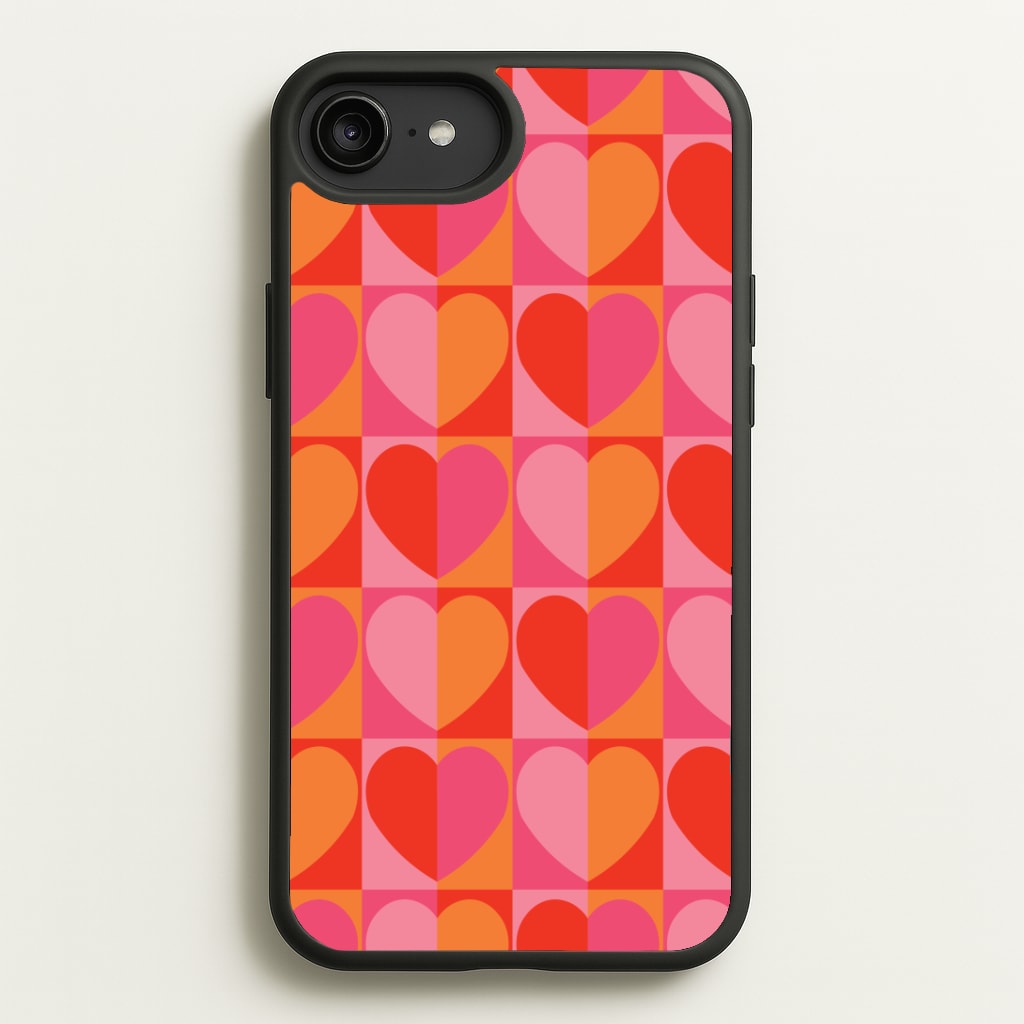 Sunset Hearts Pattern Phone Case