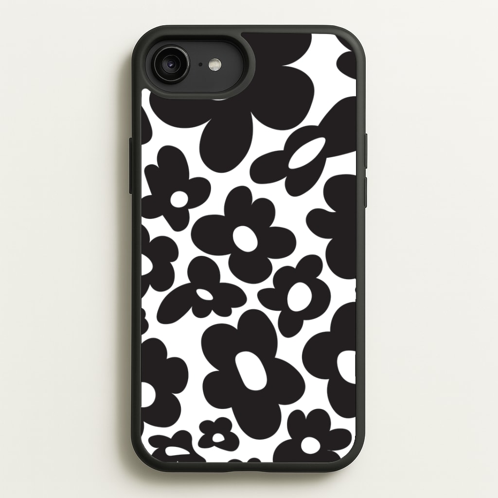 Black Flowers - Trippy Patterns Phone Case