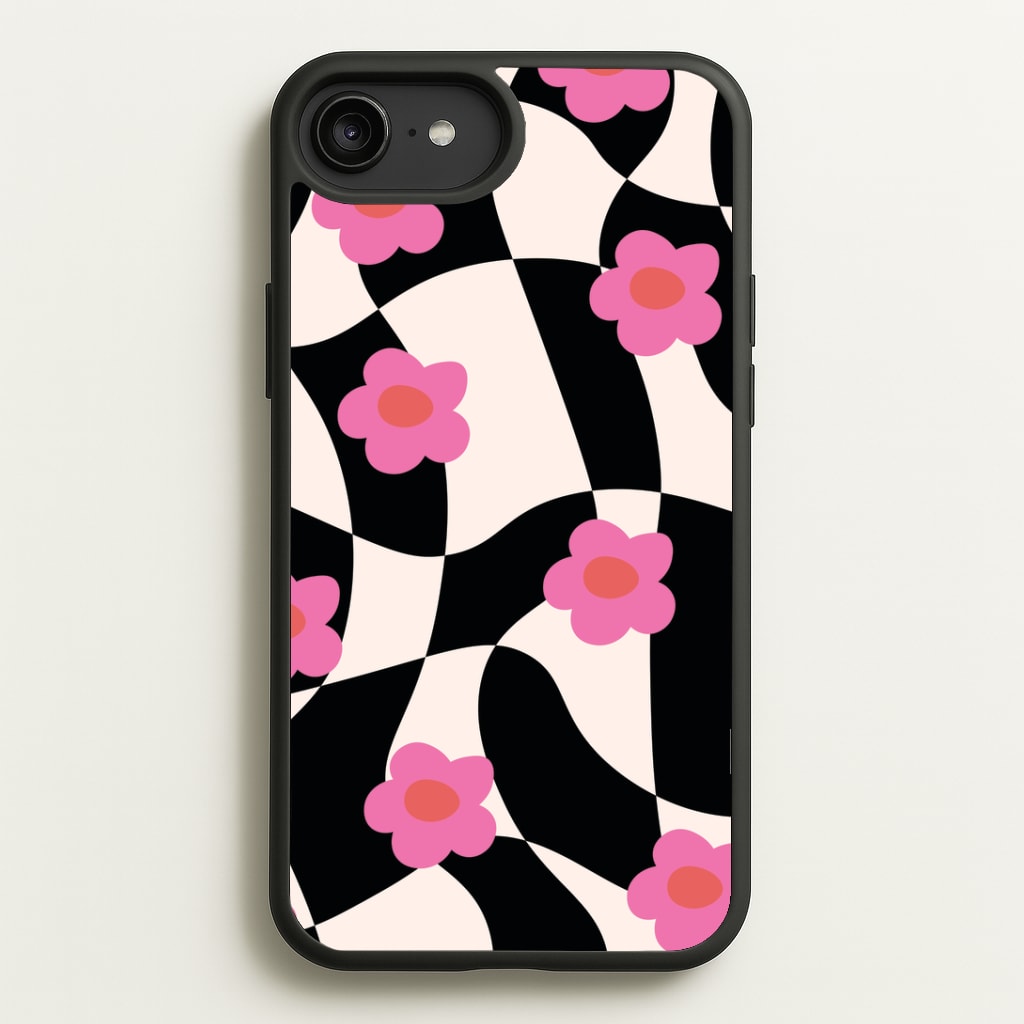 Checkboard Flowers - Trippy Patterns Phone Case