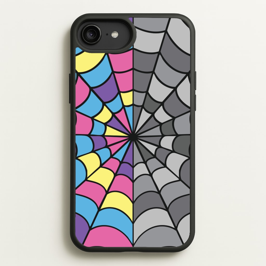 Colourful And Gray Spiderweb Phone Case