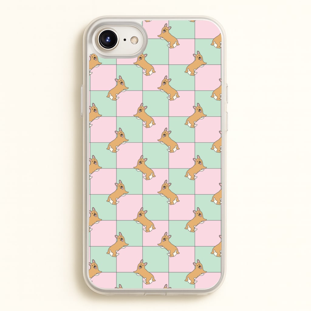 Checkered Corgis Pattern Phone Case
