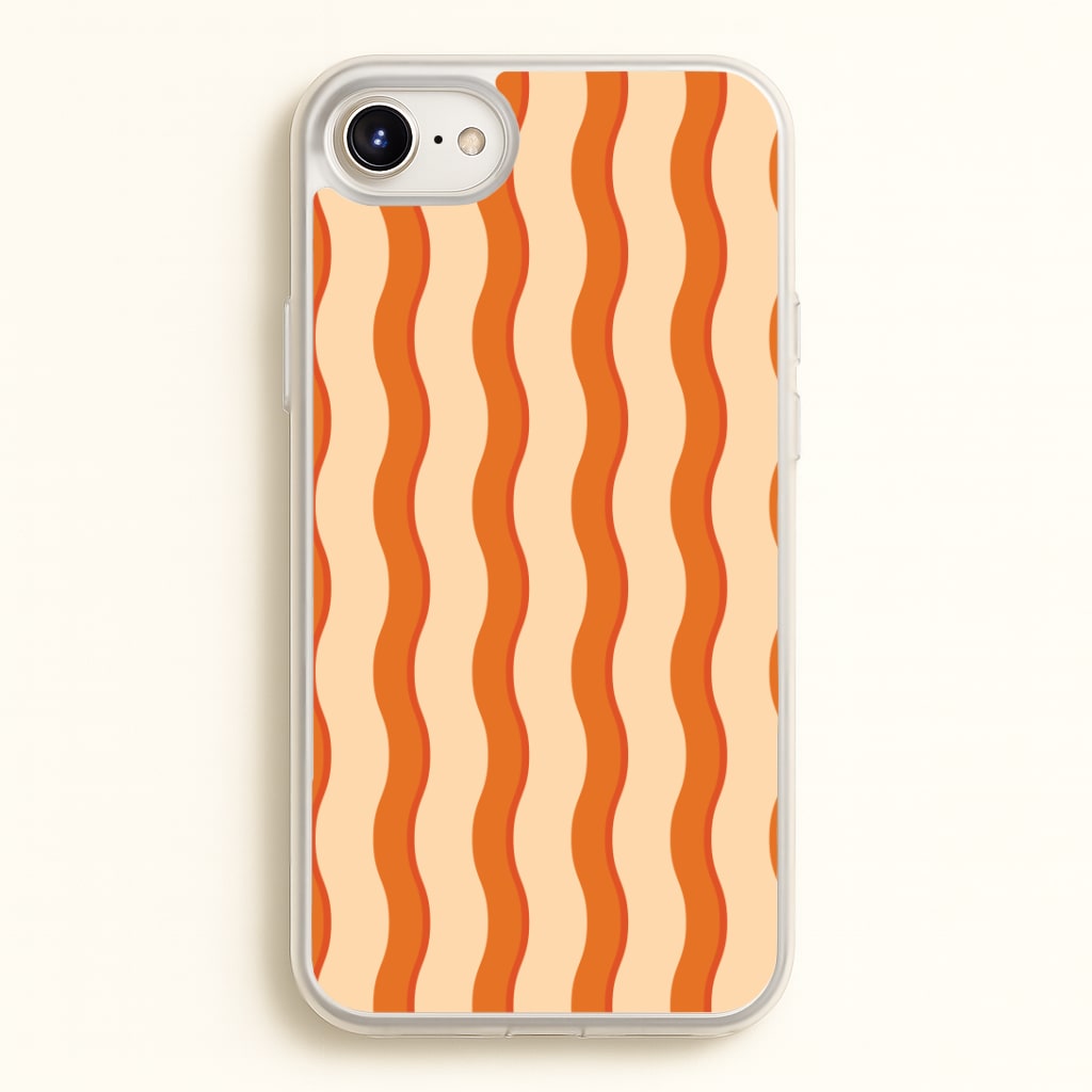 Orange Wavy Stripes Pattern Phone Case