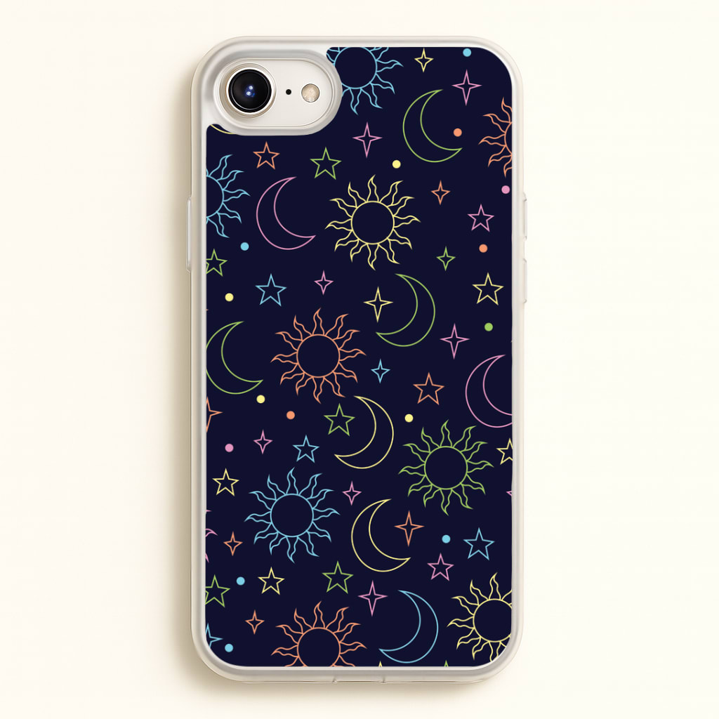 Sun, Moon And Stars Pattern Rainbow Phone Case