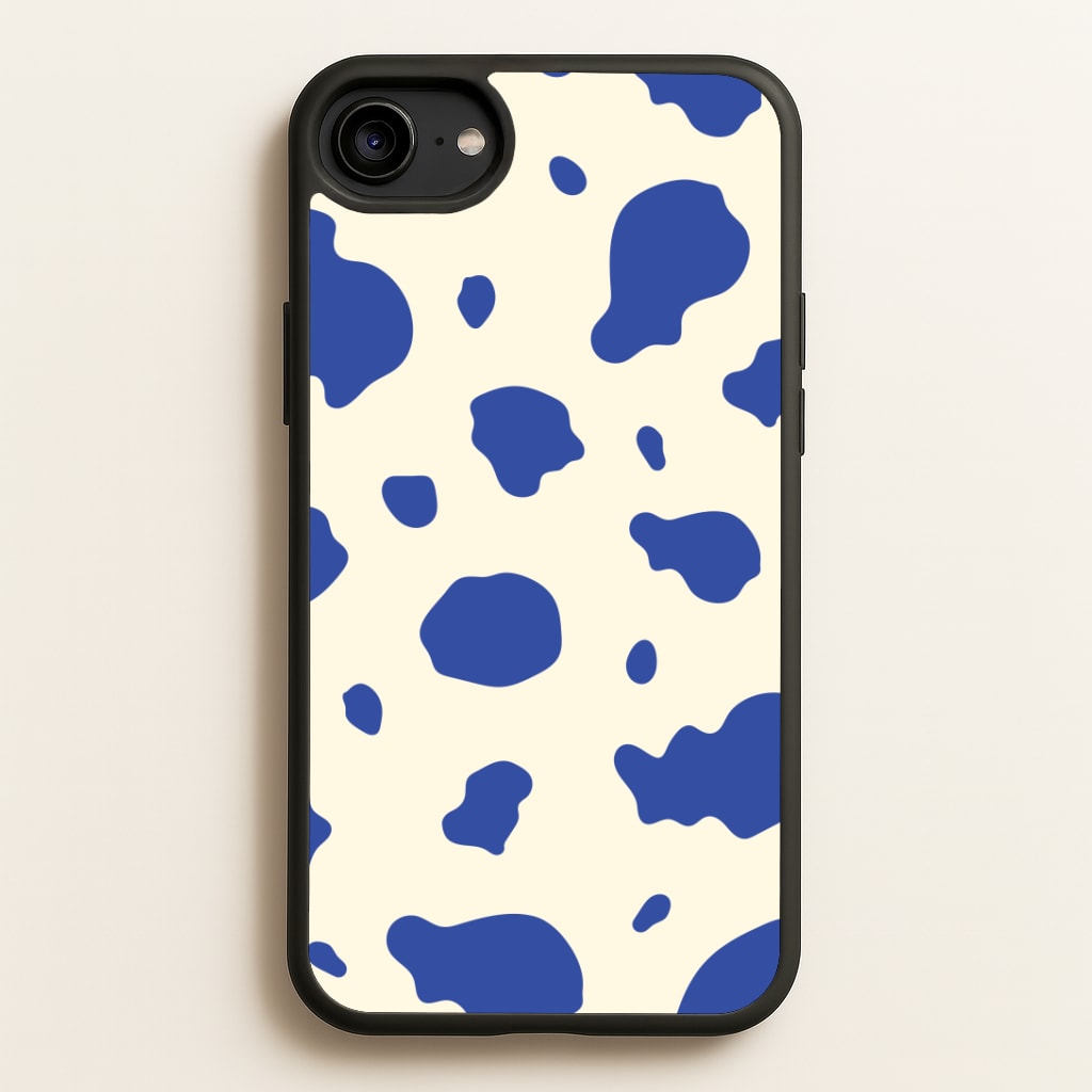 Blue Cow Print Phone Case