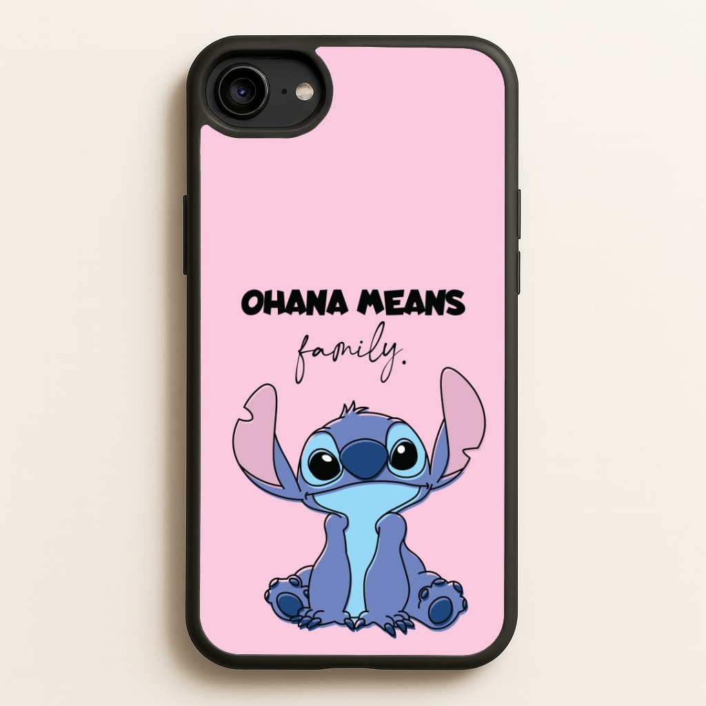 Ohana Means Family Pink Phone Case
