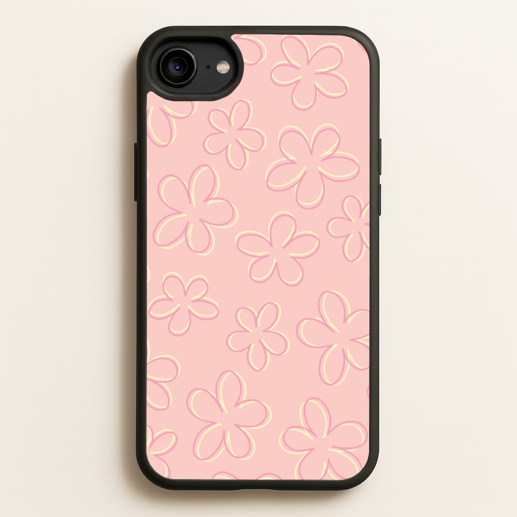 Abstract Flower Outlines Pattern Phone Case