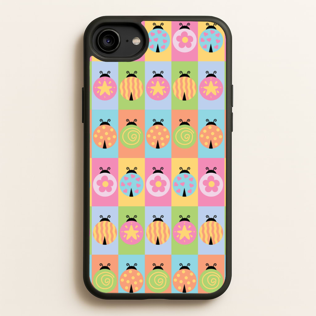 Cartoon Ladybugs Colourful Pattern Phone Case