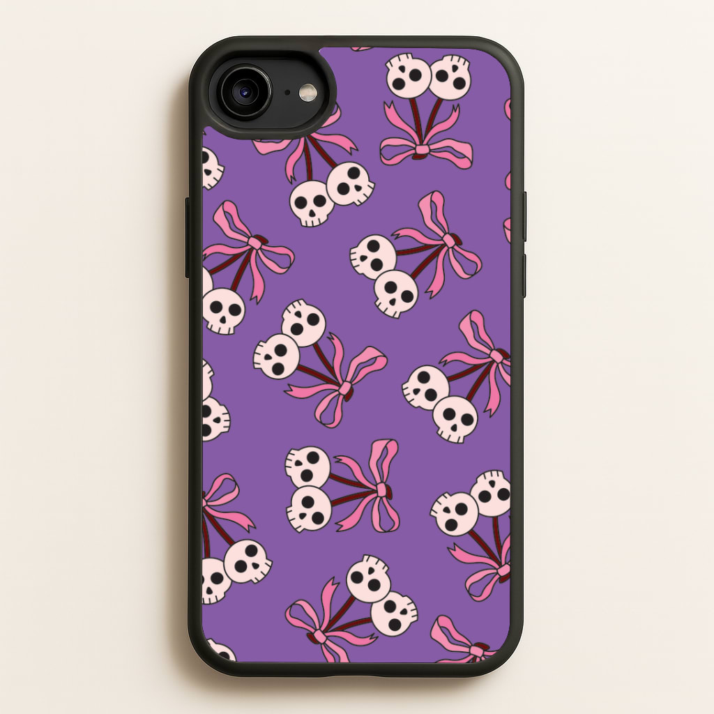 Cherry Skulls Pattern Phone Case
