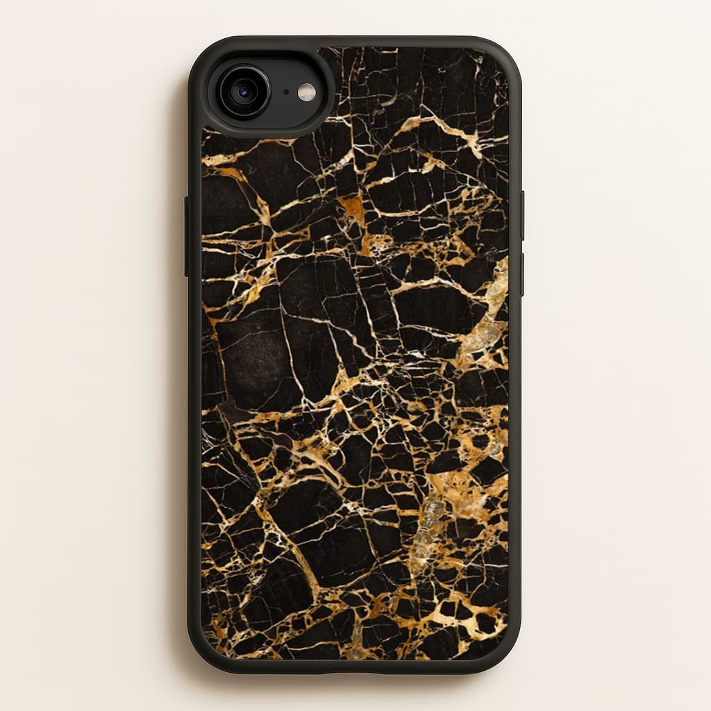 Black & Gold Marble Pattern Phone Case