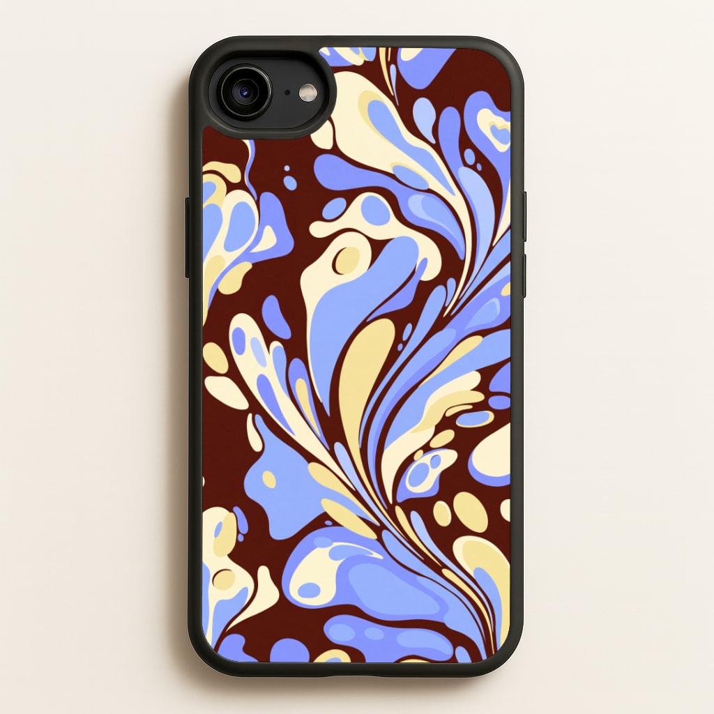 Blue, Yellow & Brown Marble Swirl Phone Case