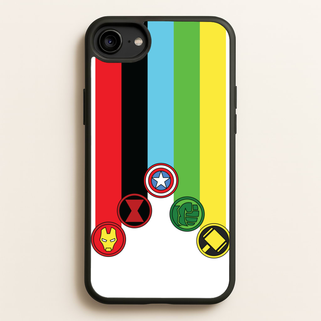 Superhero Team Colourful Symbols Phone Case