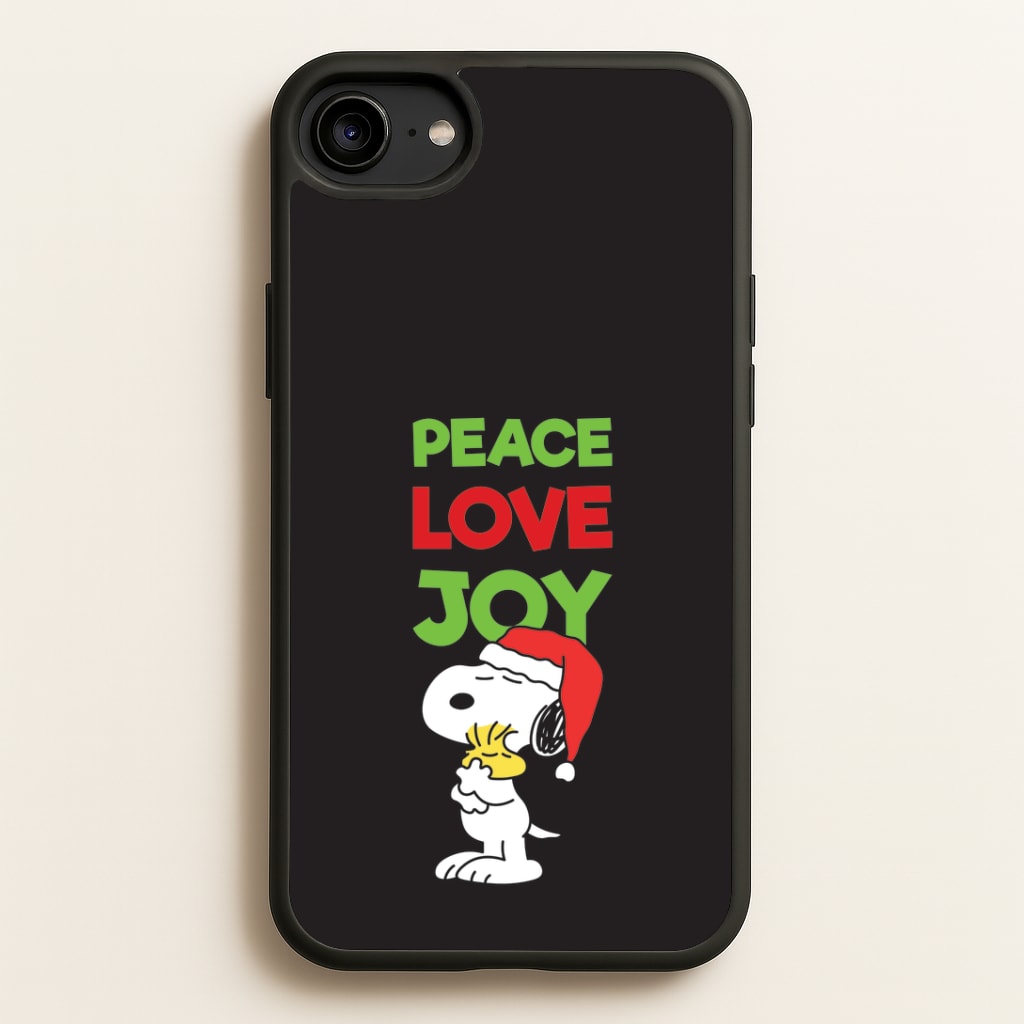 Peace, Love, Joy Christmas Cartoon Beagle Phone Case