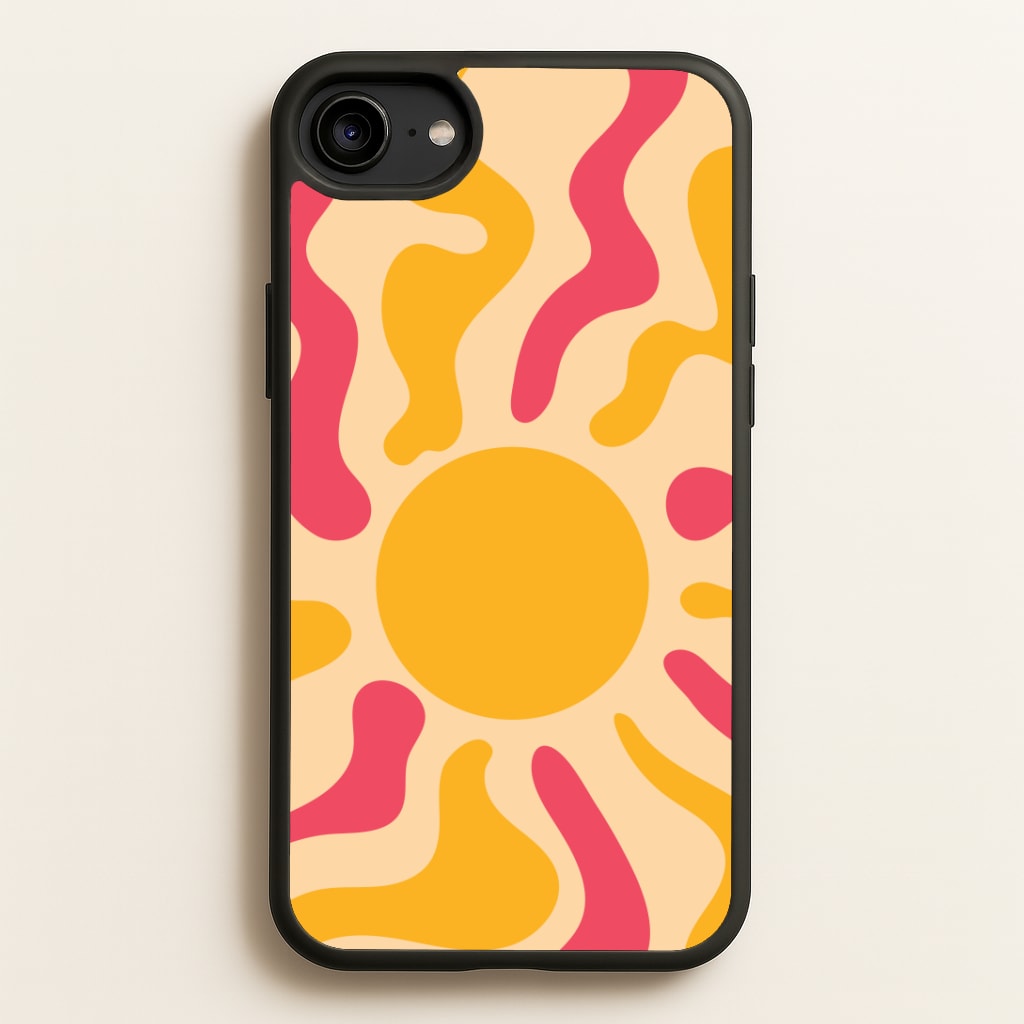 Yellow And Pink Abstract Sun Phone Case