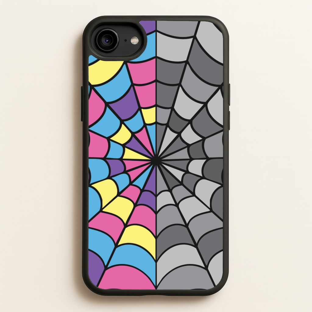 Colourful And Gray Spiderweb Phone Case