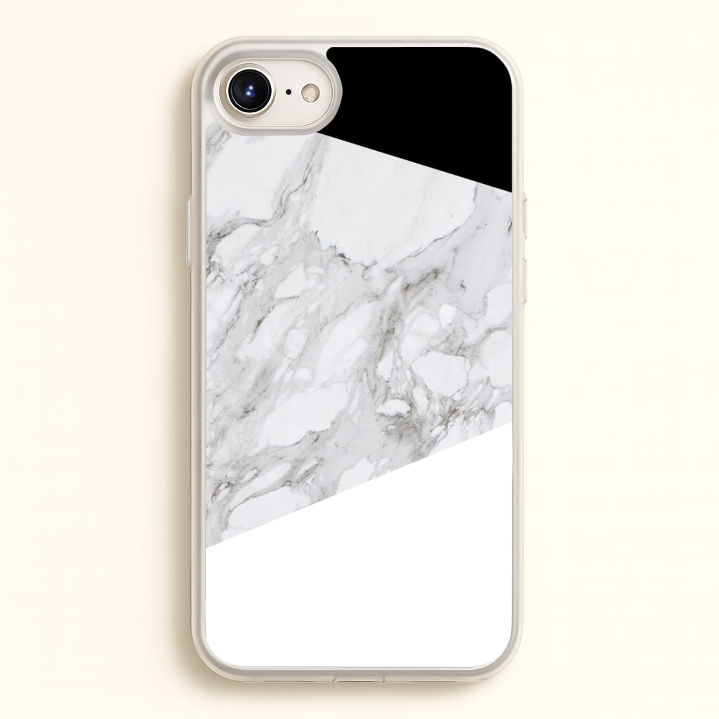 White, Black and Marble Pattern Phone Case