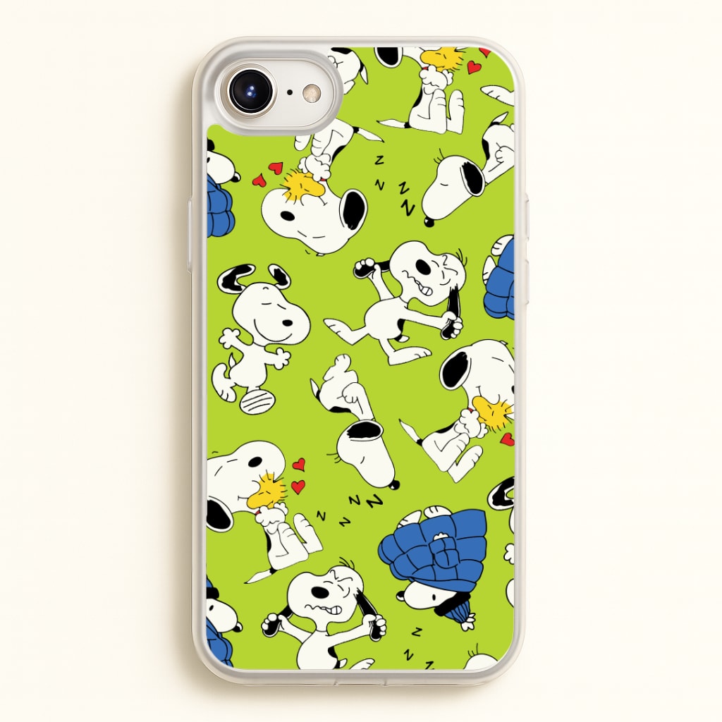 Lime Green Cartoon Beagle Pattern Phone Case