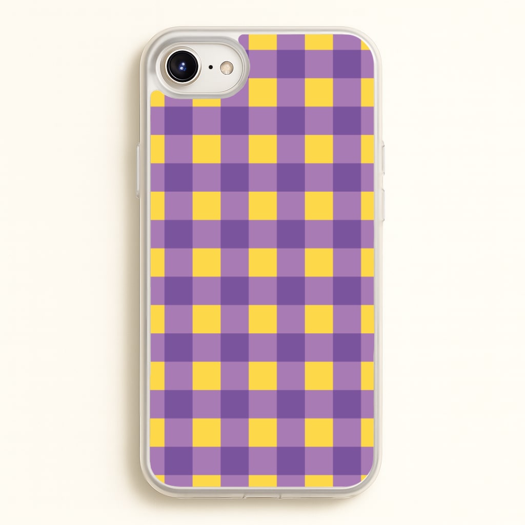 Purple And Yellow Checkered Pattern Phone Case