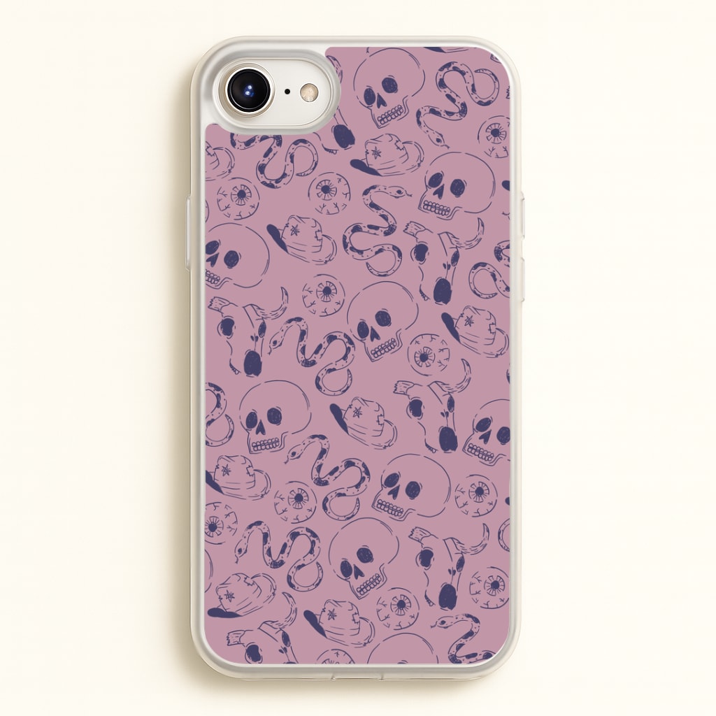 Purple Snakes And Skulls - Western Phone Case