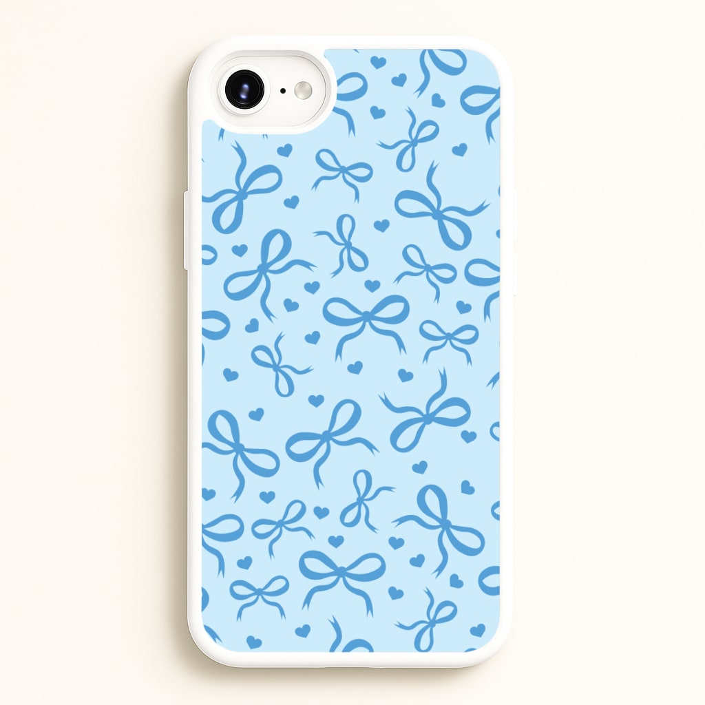 Coquette Bows And Hearts Navy Blue Phone Case