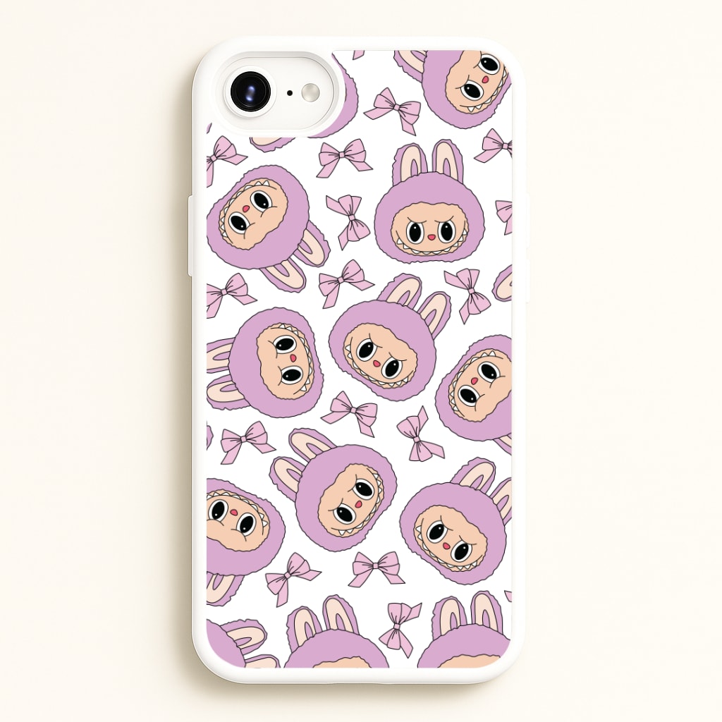 Cute Purple Monster And Bows Pattern Phone Case