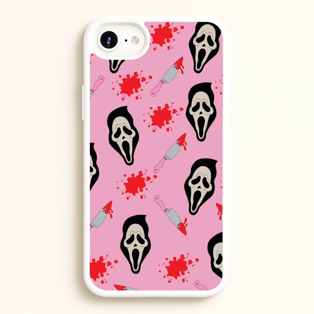 Pink Ghostface Pattern - Scream Phone Case