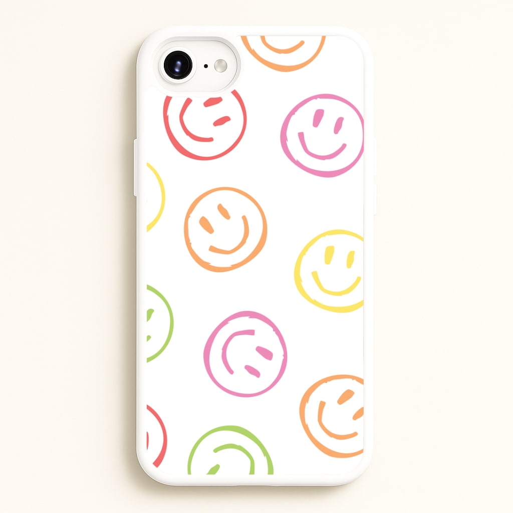 Colourful Sketched Smileys Pattern Phone Case