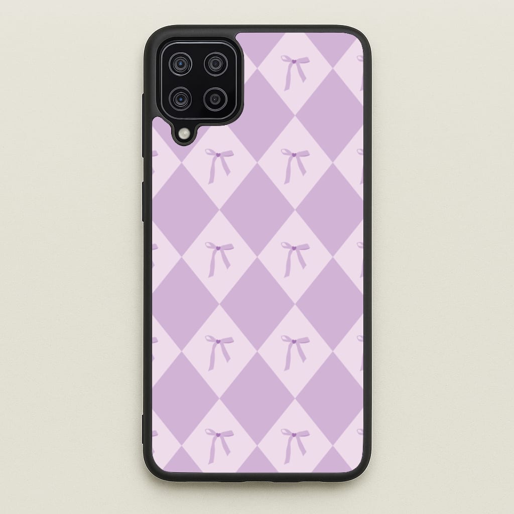 Purple Argyle Coquette Pattern Phone Case