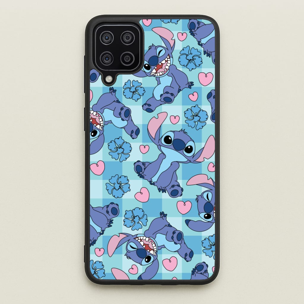 Blue Alien And Hearts Pattern Phone Case