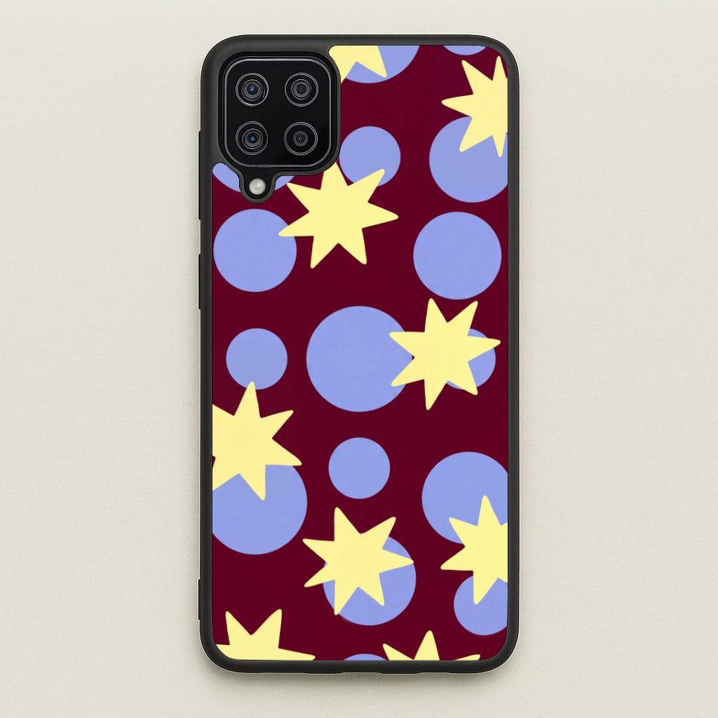 Butter Stars On Burgundy Phone Case