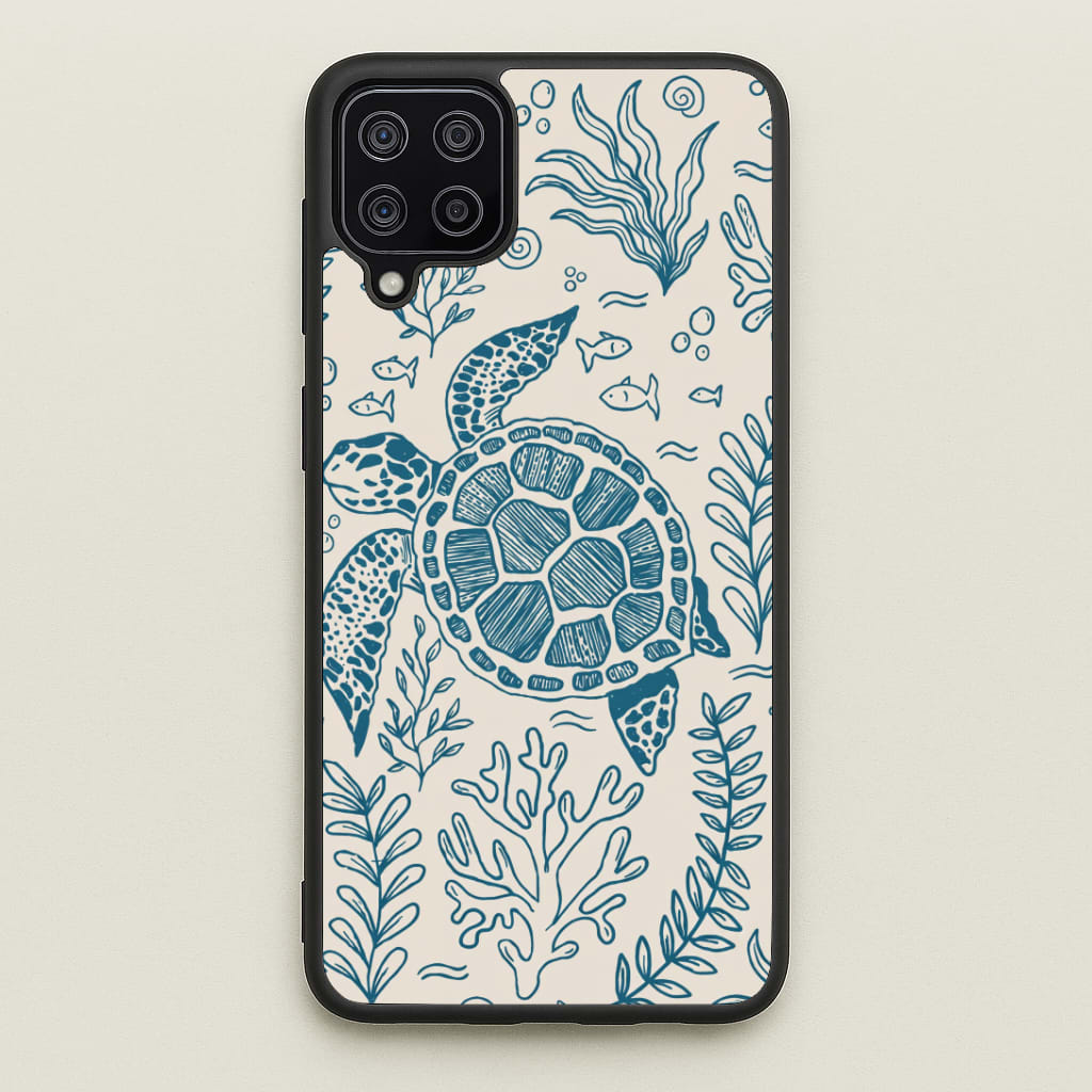 Teal Turtle Reef Phone Case