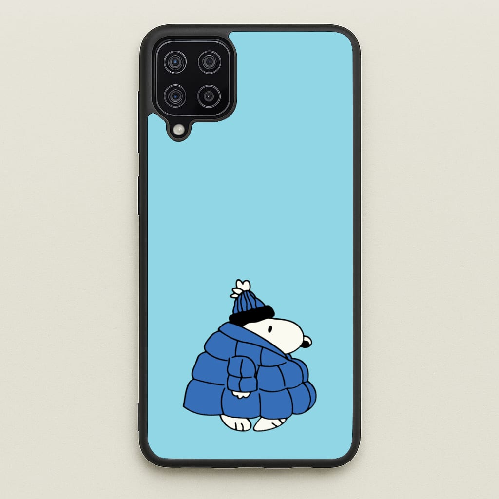 Cartoon Beagle Puffer Jacket Blue Phone Case