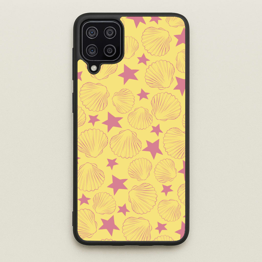 Seashells And Stars Yellow Pattern Phone Case
